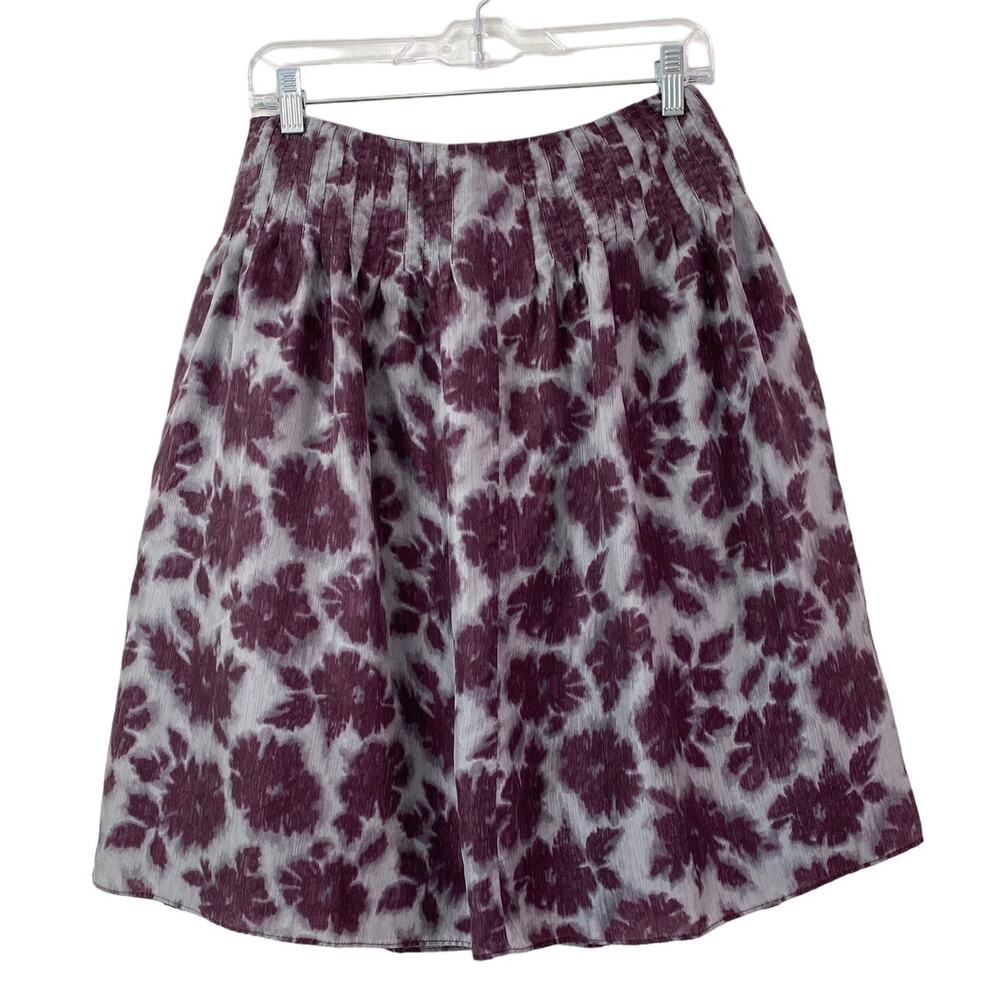 Liz Claiborne Silk Floral Pleated‎ Fit & Flare Midi Skirt Sz 4 P Girl Boss Lined